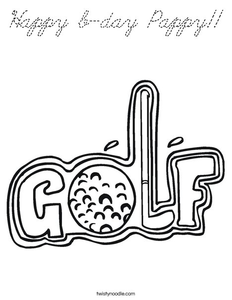 Golf Sign Coloring Page