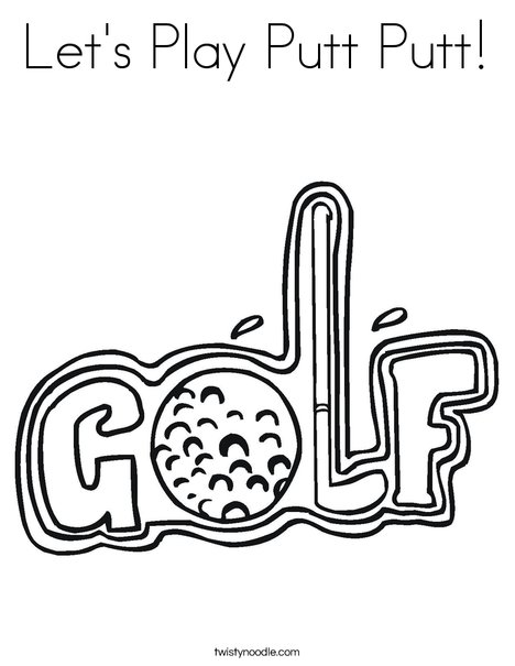 Golf Sign Coloring Page