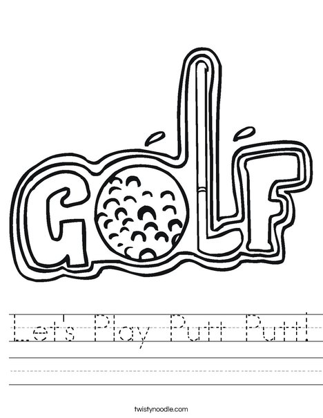 Golf Sign Worksheet