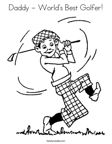 Golfer 2 Coloring Page