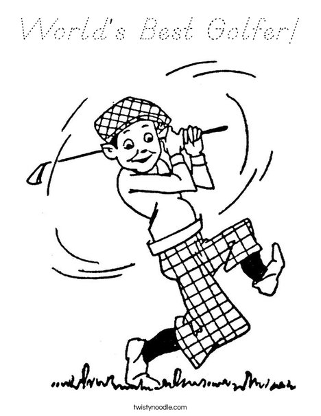 Golfer 2 Coloring Page
