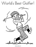 World's Best Golfer Coloring Page