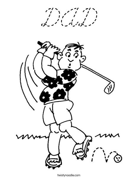 Golfer Coloring Page