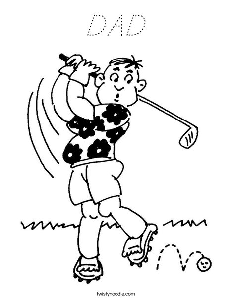 Golfer Coloring Page