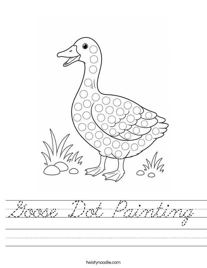 Goose Dot Painting Worksheet