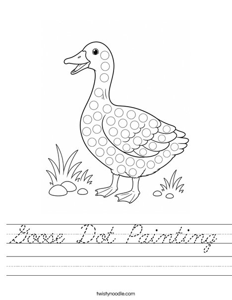 Goose Dot Painting Worksheet