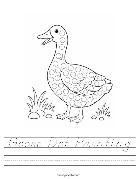 Goose Dot Painting Worksheet