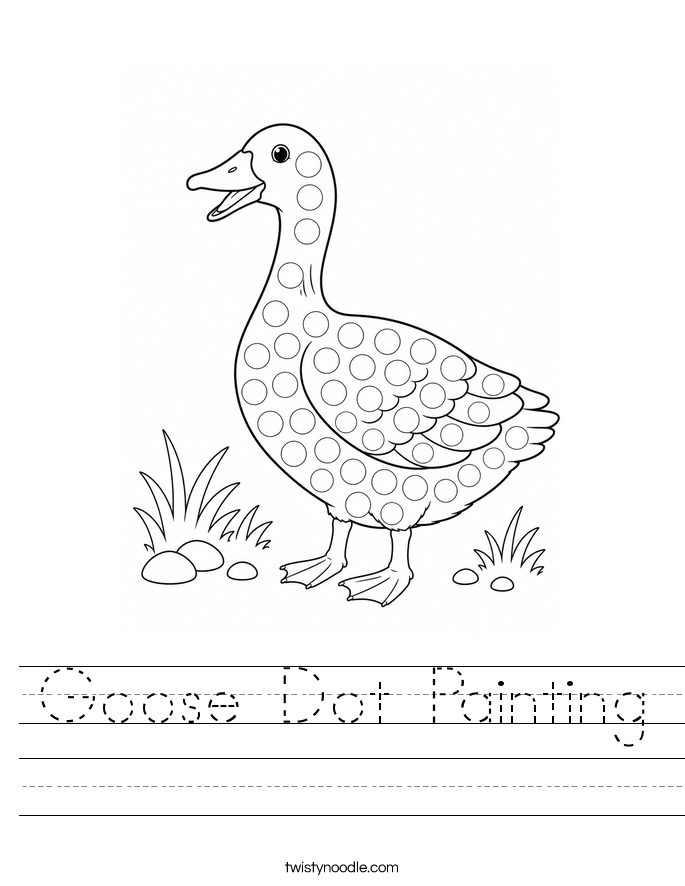 Goose Dot Painting Worksheet
