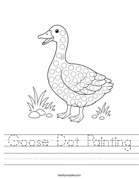 Goose Dot Painting Worksheet