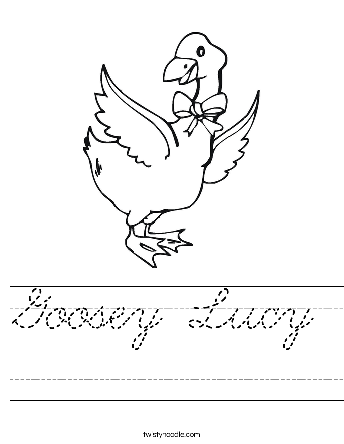Goosey Lucy Worksheet