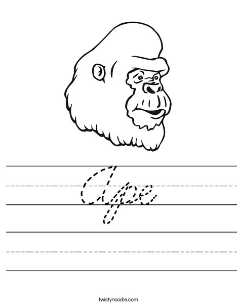 Gorilla Head Worksheet