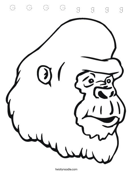 Gorilla Head Coloring Page