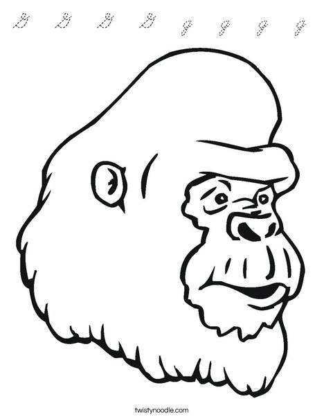 Gorilla Head Coloring Page