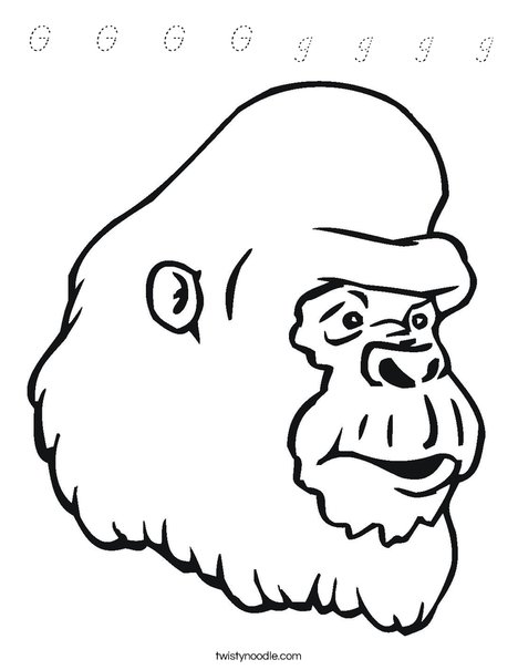 Gorilla Head Coloring Page