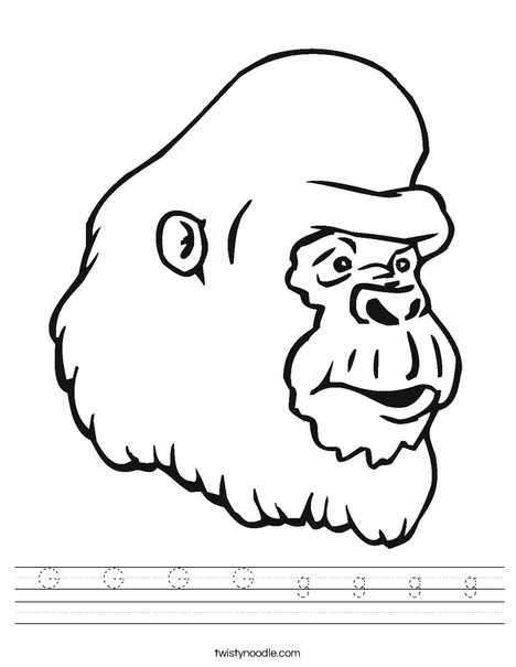 Gorilla Head Worksheet