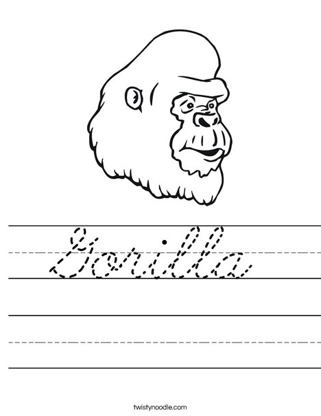 Gorilla Head Worksheet