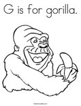 G is for gorilla.Coloring Page