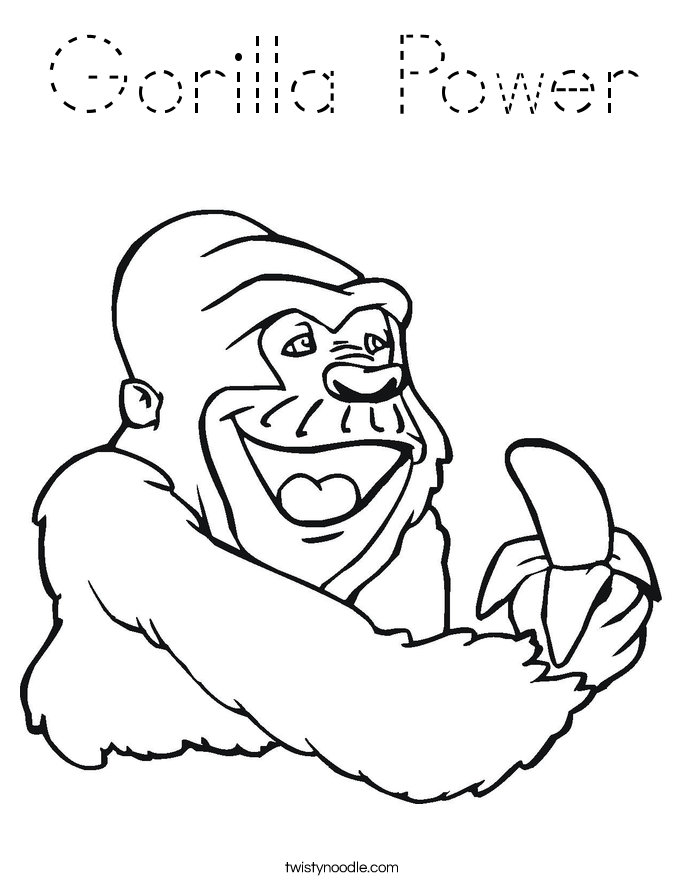 Gorilla Power Coloring Page