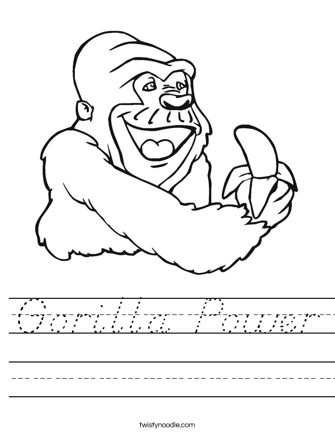 Gorilla Power Worksheet