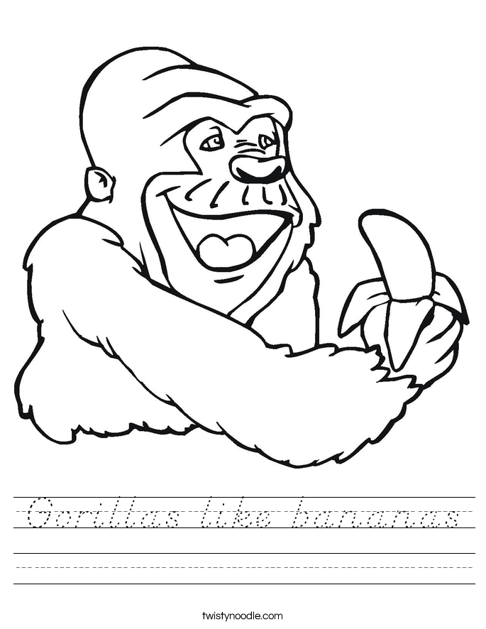 Gorillas like bananas Worksheet
