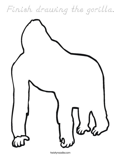 Blank Gorilla Coloring Page