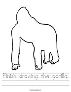 Finish drawing the gorilla Handwriting Sheet