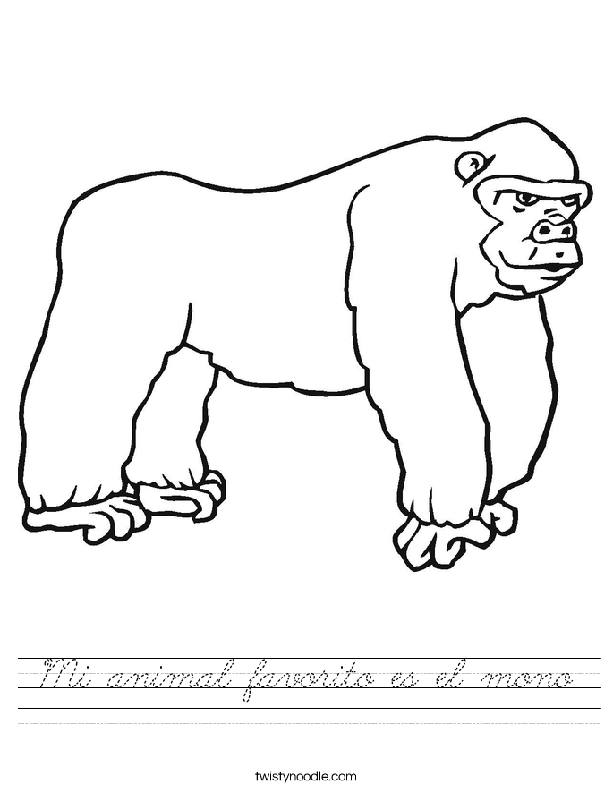 Mi animal favorito es el mono Worksheet