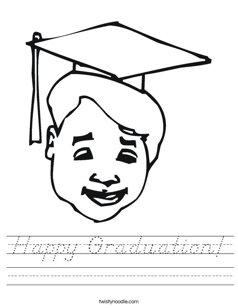 happy graduation worksheet dnealian twisty noodle