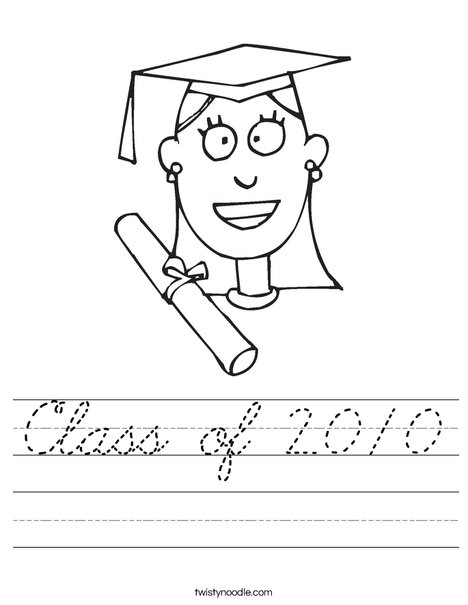 Girl Graduate Worksheet