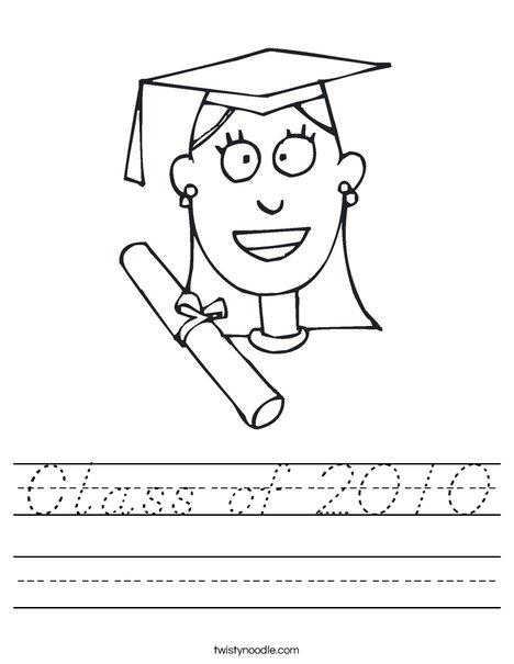 Girl Graduate Worksheet