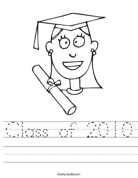 Girl Graduate Worksheet