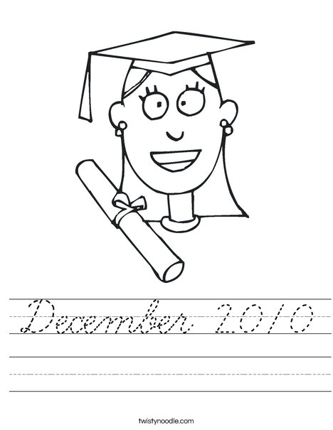 Girl Graduate Worksheet