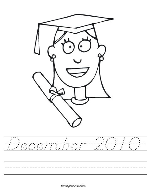 Girl Graduate Worksheet