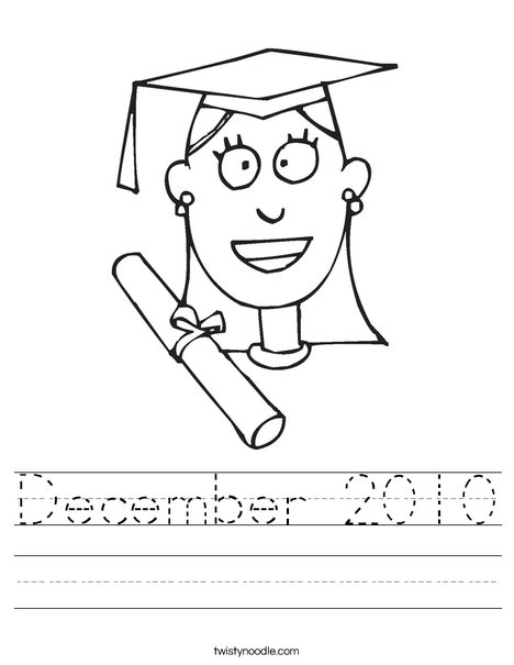 Girl Graduate Worksheet