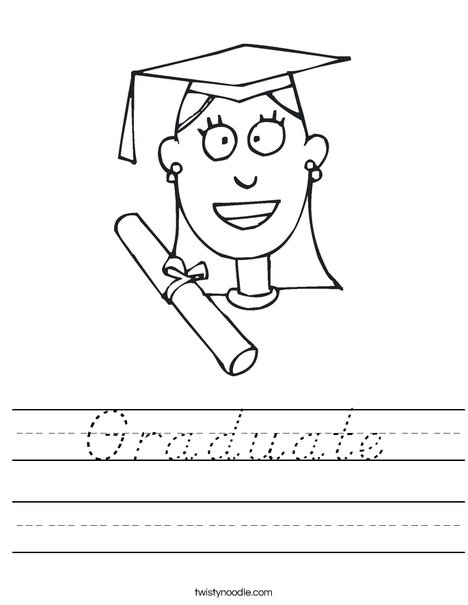 Girl Graduate Worksheet