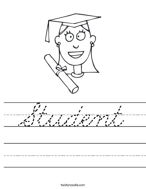 Girl Graduate Worksheet