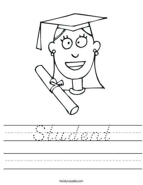 Girl Graduate Worksheet