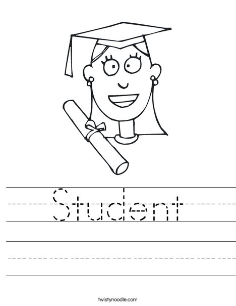 Girl Graduate Worksheet