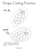 Grape Cutting Practice Coloring Page