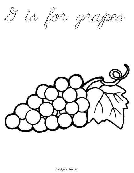 Grapes with Leaf Coloring Page