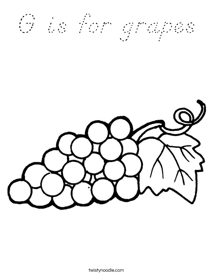 G is for grapes Coloring Page
