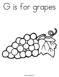 G is for grapes Coloring Page