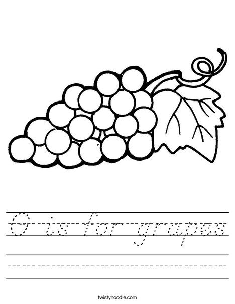 Grapes with Leaf Worksheet
