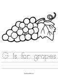 G is for grapes Worksheet