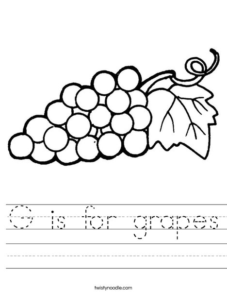 Grapes with Leaf Worksheet