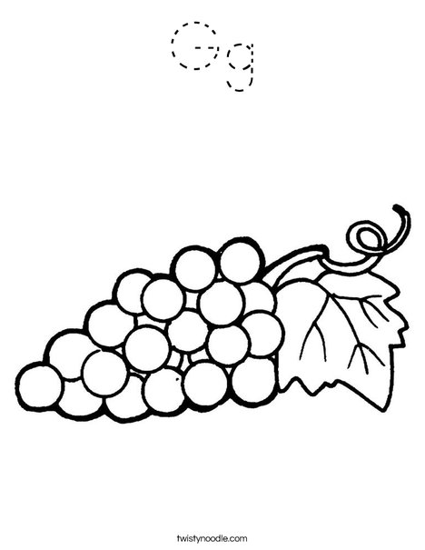 Grapes with Leaf Coloring Page