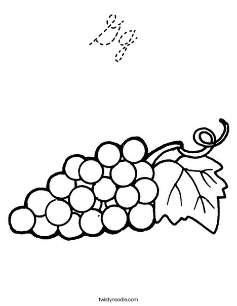 Grapes with Leaf Coloring Page