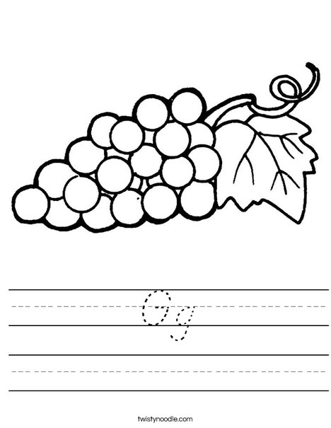 Grapes with Leaf Worksheet