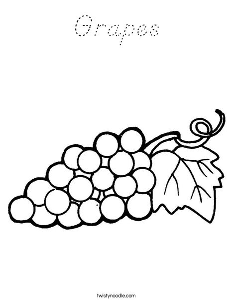 Grapes with Leaf Coloring Page