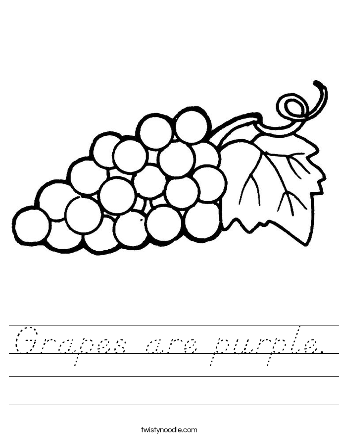 Grapes are purple. Worksheet